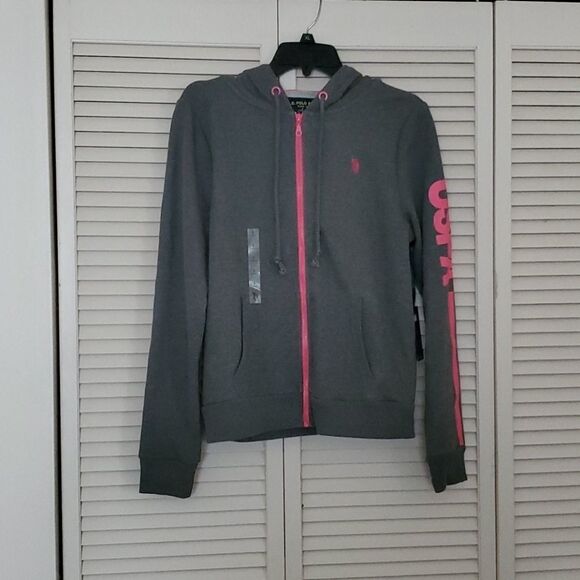 9 U.S. POLO ASSN. NWOT Gray hoodie Jacket - Picture 1 of 11